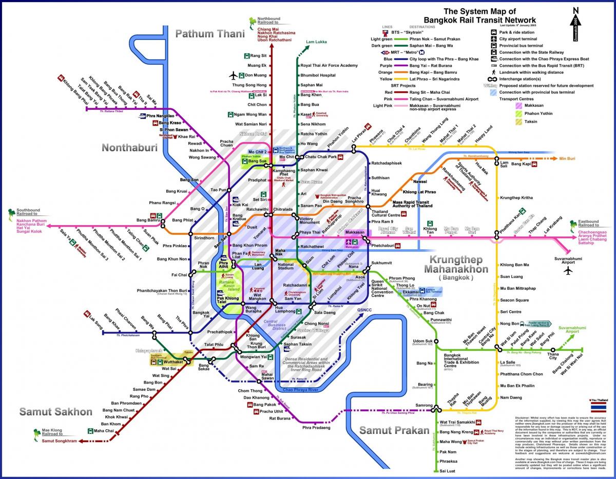 Mapa stacji kolejowych Bangkok (Krung Thep)