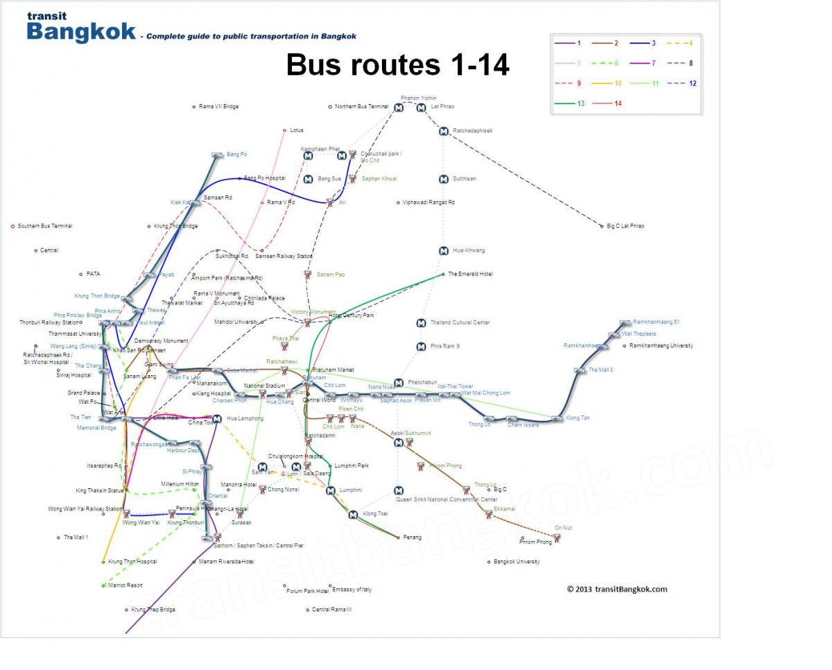Mapa dworca autobusowego Bangkok (Krung Thep)