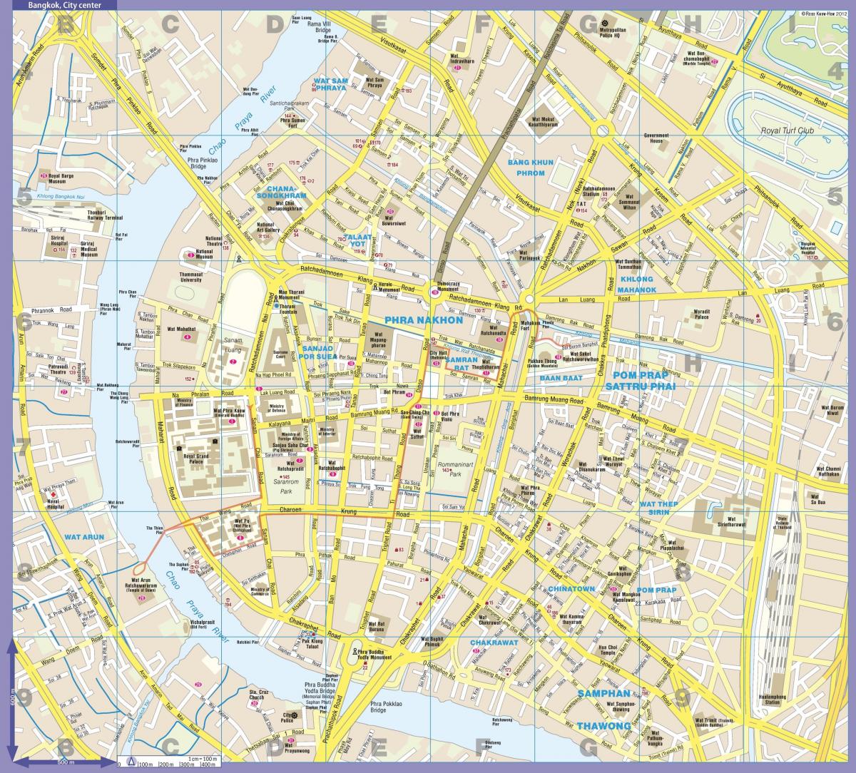 Bangkok (Krung Thep) - mapa centrum miasta