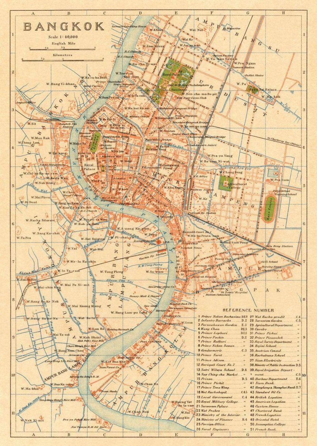 Bangkok (Krung Thep) mapa historyczna