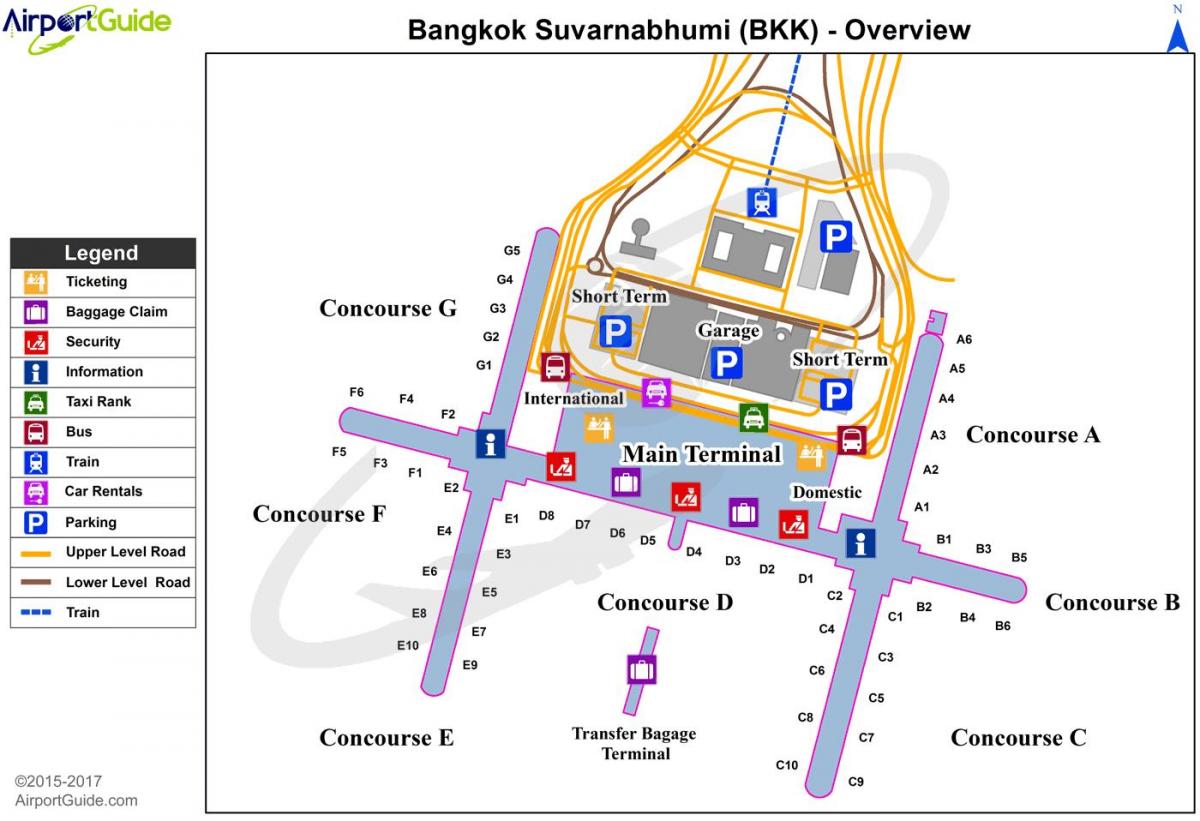 Mapa terminalu lotniska Bangkok (Krung Thep)