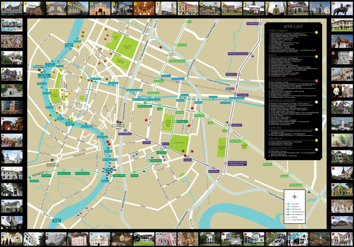 Mapa zwiedzania Bangkok (Krung Thep)