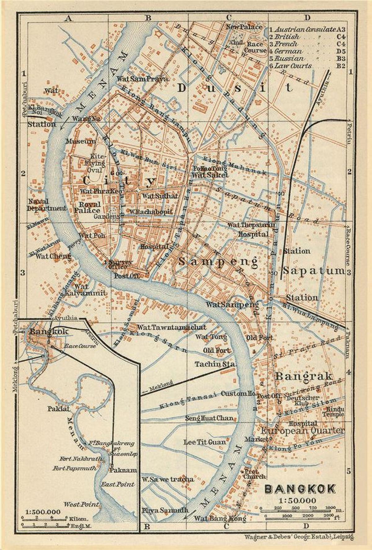 Bangkok (Krung Thep) mapa antyczna